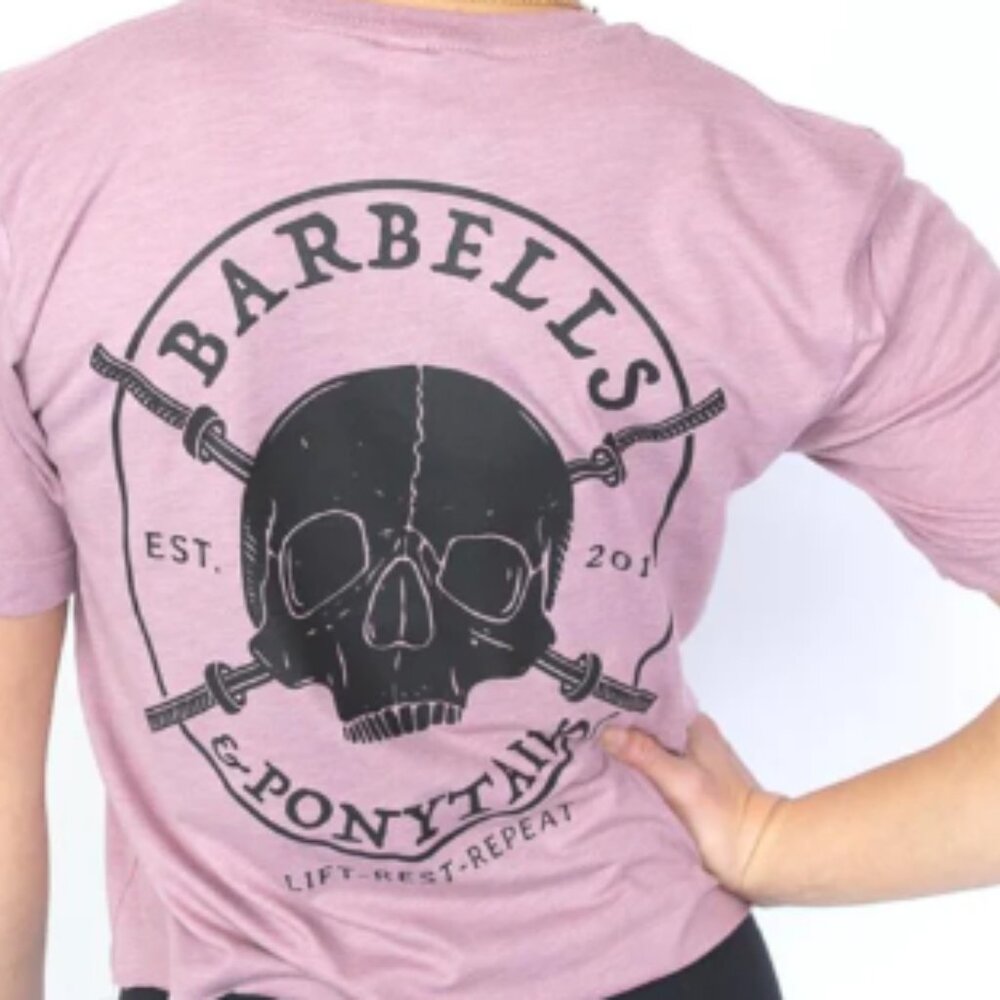 Barbells & Ponytails Pink Short Sleeve Tee